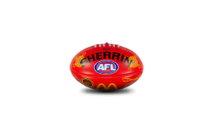 AFL football with Aboriginal iconography painted on it