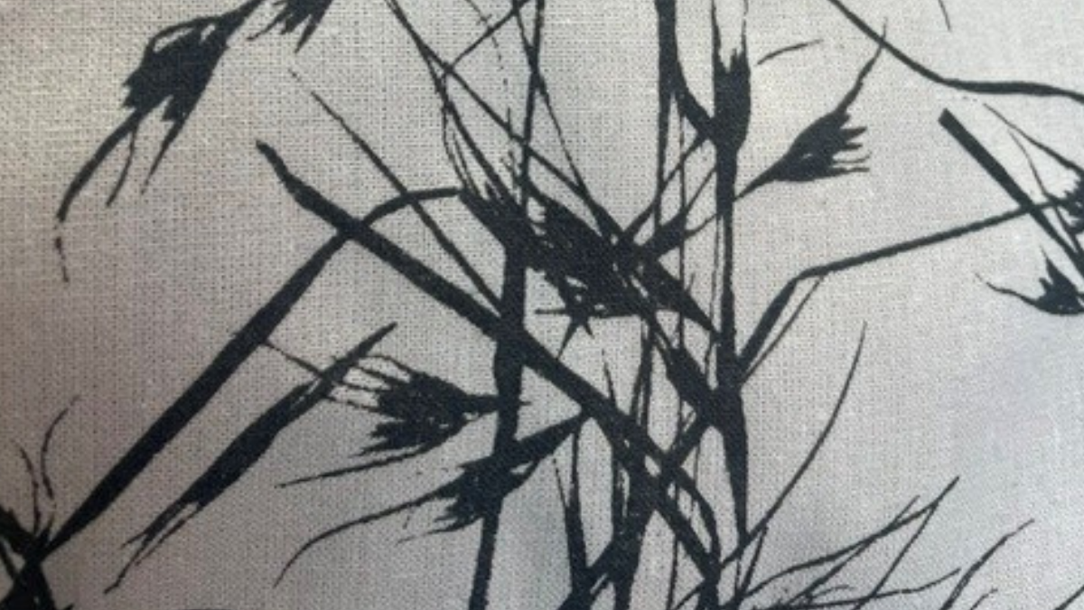 Printed native plant design on tote bag